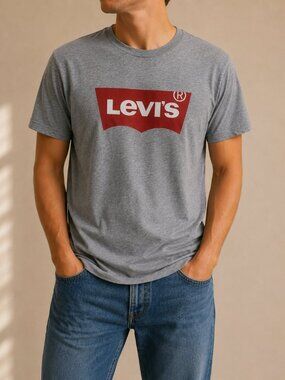 Levi’s Batwing Logo Graphic T-Shirt Gray (Men’s M)
